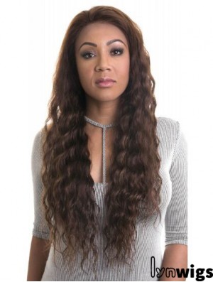 Wavy 22 inch Lace Front Brown African American Hairstyles