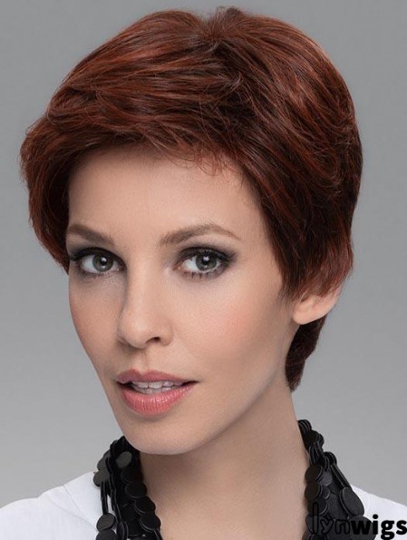 4 inch Straight Durable Boycuts 100% Hand-tied Synthetic Wigs