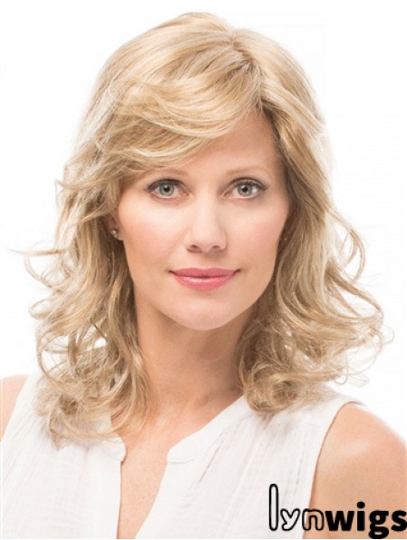 Layered 14 inch Shoulder Length Wavy Style Medium Wigs