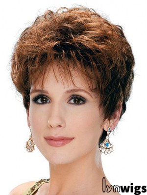 Classic Lady Wig With Capless Synthetic Curly Style Short Length