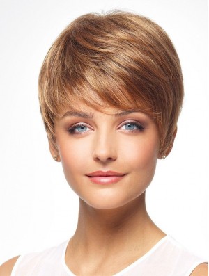 Auburn 8 inch Boycuts Cheapest Capless Synthetic Wigs