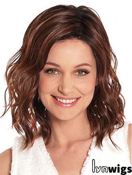 Auburn 14 inch Without Bangs Shoulder Length Top Monofilament Wigs