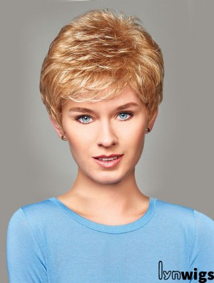 Buy Synthetic With Capless Short Length Blonde Color