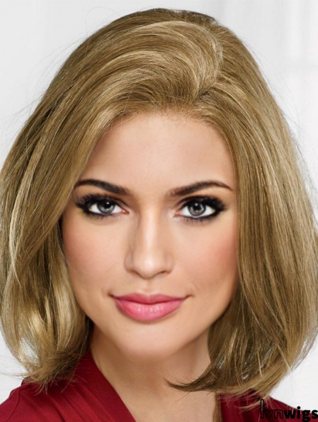 Blonde 12 inch Chin Length Straight Modern Bob Wigs For Women