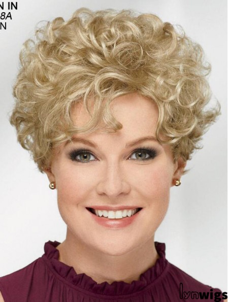 Curly Blonde Short 8 inch Trendy Classic Wigs