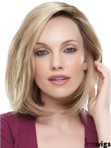 Shoulder Length Straight Bobs Blonde Best 100% Hand-tied Wigs