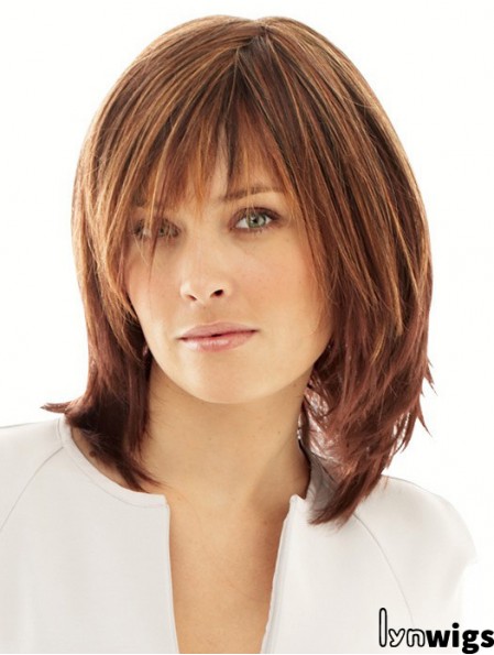 Synthetic Wigs Online UK With Monofilament Layered Cut Straight Style