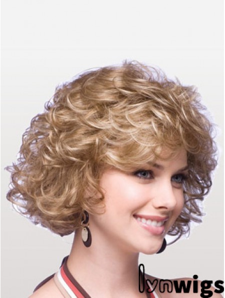 Synthetic Cheap Wigs With Capless Layered Cuts Chin Length Blonde Color