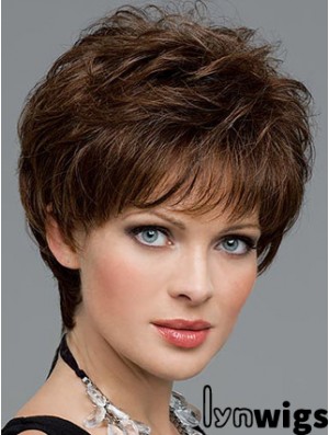 Brown Wavy Short Boycuts Lace Front Cheap Wig UK