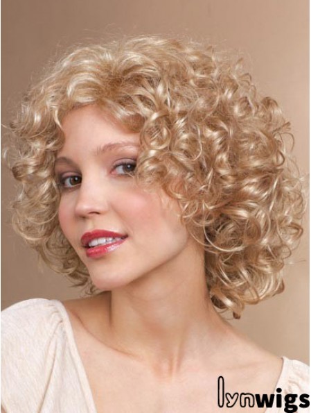 Chin Length Classic Curly Blonde Stylish Synthetic Wigs