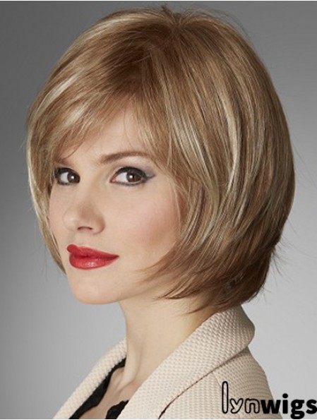 Top Quality Synthetic Wigs With Monofilament Bobs Cut Chin Length