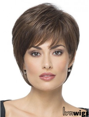 Short Boycuts Straight Brown Hairstyles Synthetic Wigs