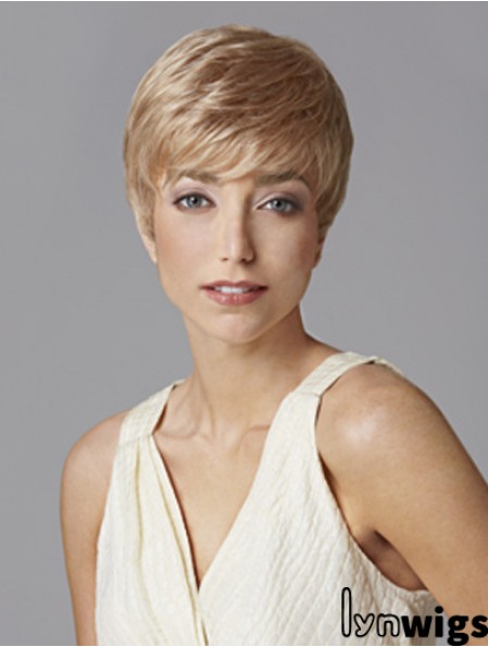 Fashionable 5 inch Straight Blonde Boycuts Short Wigs