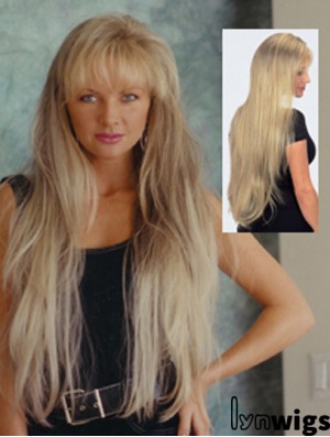 UK Synthetic Wig Shop Long Length With Bangs Wavy Style