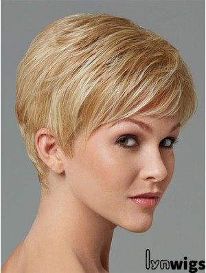 Synthetic Hair For Sale Boycuts Cropped Length Blonde Color