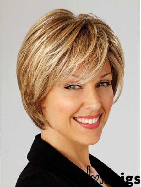 Blonde Short Straight Layered Lace Front Wig Online Store