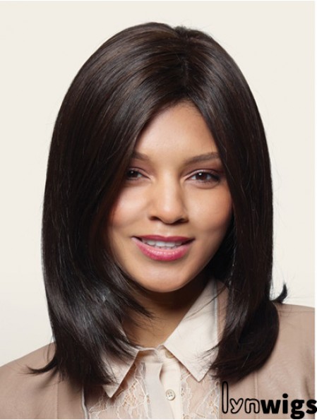 Straight Without Bangs 14 inch Brown Top Synthetic Wigs