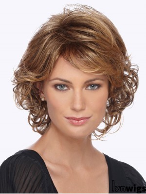 Curly With Bangs 12 inch Blonde Style Synthetic Wigs