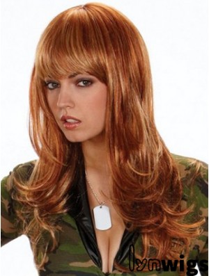 Synthetic Hair Color UK With Bangs Wavy Style Long Length