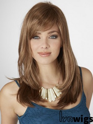 Long Straight Capless With Bangs 16 inch Beautiful Synthetic Wigs