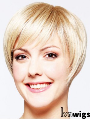 Hairstyles 8 inch Straight Blonde Layered Short Wigs