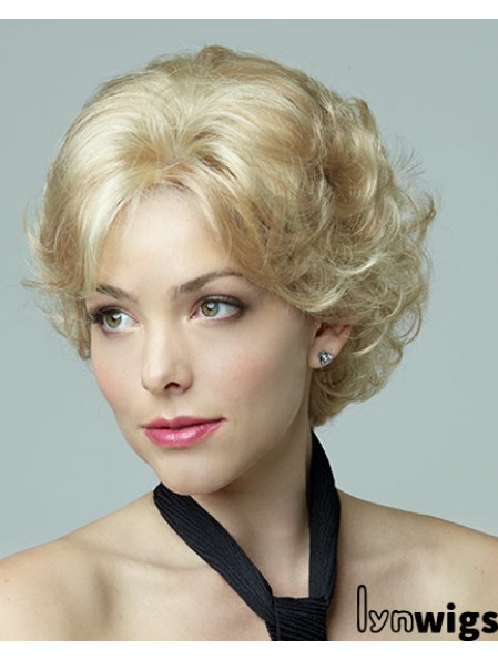 Bobs Short Blonde Curly Top Petite Wigs