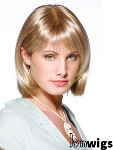 Lace Front Chin Length Straight Blonde Fabulous Bob Wigs