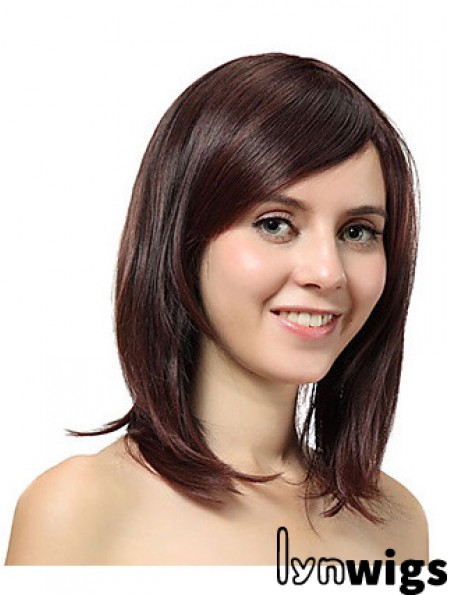 Shoulder Length Layered Straight Auburn Cheap Synthetic Wigs