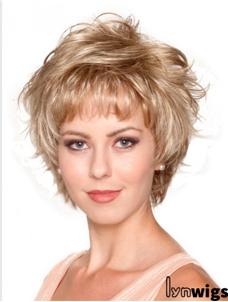 Wavy Layered 8 inch Blonde No-Fuss Synthetic Wigs