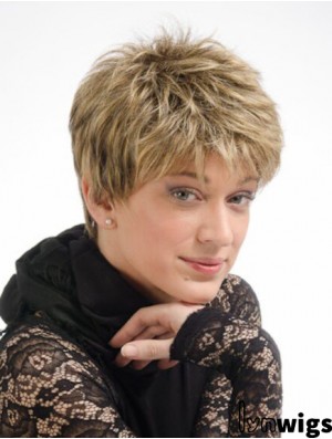 Modern 6 inch Straight Blonde Boycuts Short Wigs