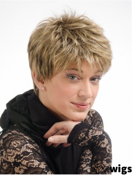 Modern 6 inch Straight Blonde Boycuts Short Wigs