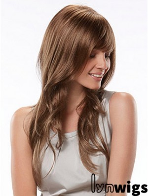 Long With Bangs Wavy Auburn Fashion Synthetic Wigs