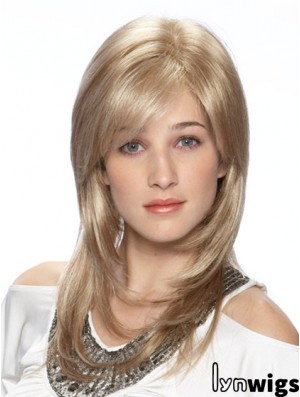 Straight Layered Long Blonde Stylish Lace Front Wigs