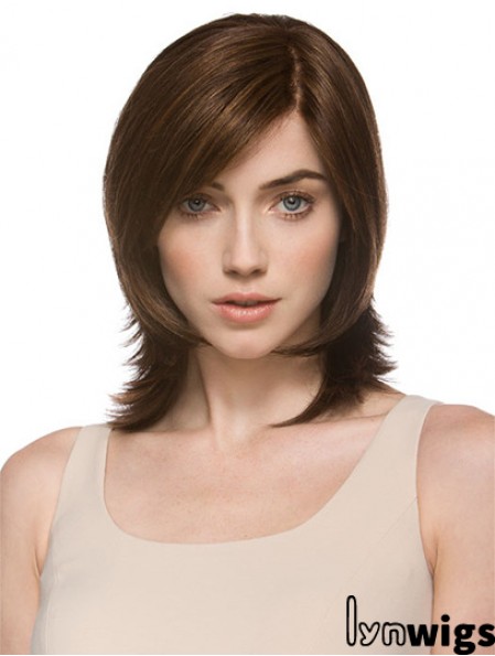 Modern Auburn Shoulder Length Layered Wavy Glueless Lace Front Wigs