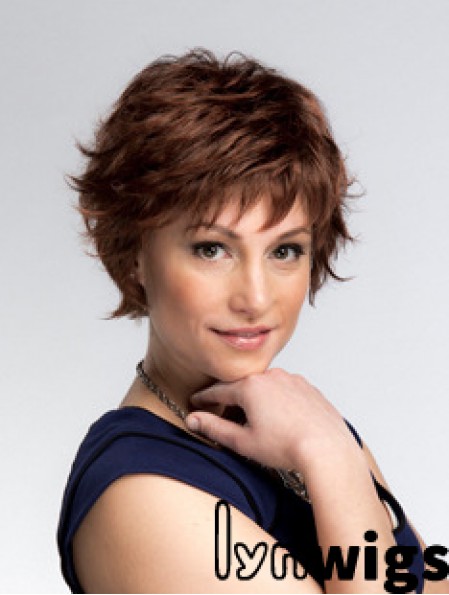 Short Wavy Capless Layered 8 inch Sleek Synthetic Wigs