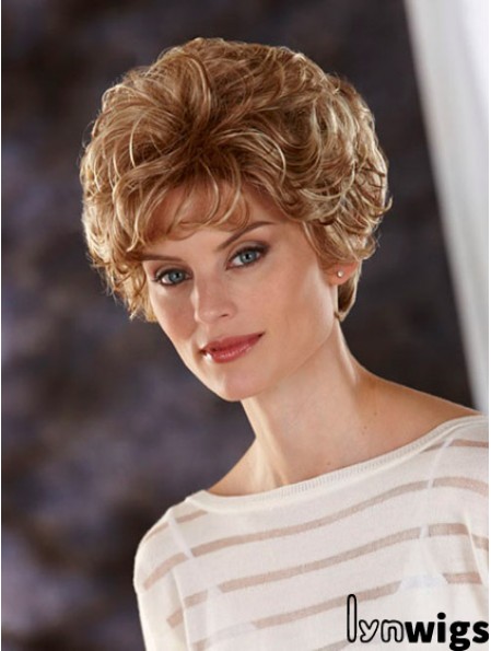 Wavy Blonde Cheap Cropped Classic Wigs