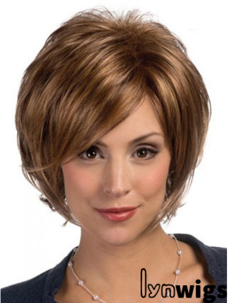 Lace Front Chin Length Straight Brown Modern Bob Wigs