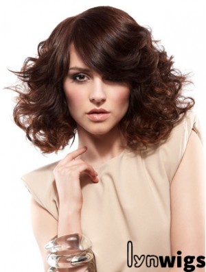 Curly Layered Shoulder Length Auburn Gorgeous Lace Front Wigs