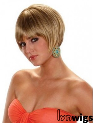 Short Bobs Straight Blonde Cheap Synthetic Wigs