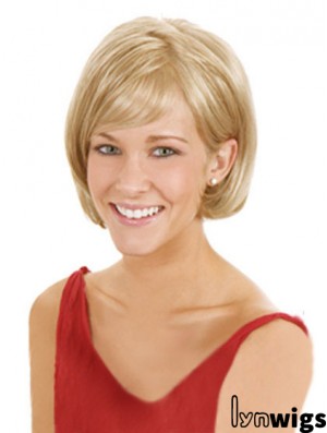 Lace Front Chin Length Straight Blonde High Quality Bob Wigs