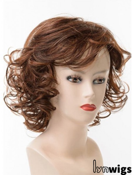 Chin Length Layered Curly Brown Best Synthetic Wigs