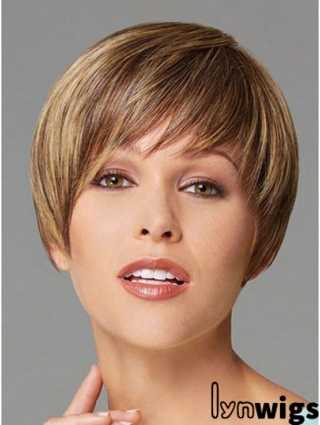 Cropped Boycuts Straight Blonde Designed Synthetic Wigs