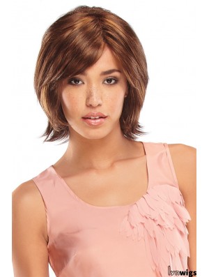 Chin Length Straight Monofilament Brown Convenient Bob Wigs