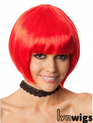 Amazing 10 inch Straight Red Bobs Short Wigs