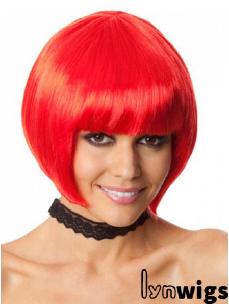 Amazing 10 inch Straight Red Bobs Short Wigs