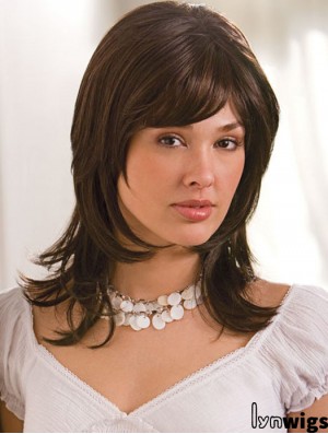 Straight Layered 16 inch Brown Perfect Synthetic Wigs