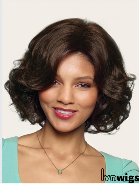 Wavy Without Bangs 10 inch Brown Great Synthetic Wigs