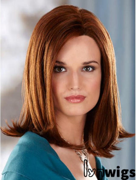 Shoulder Length Without Bangs Straight Auburn Great Synthetic Wigs