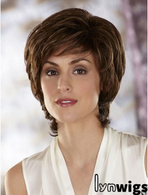 Wavy Brown High Quality Chin Length Classic Wigs