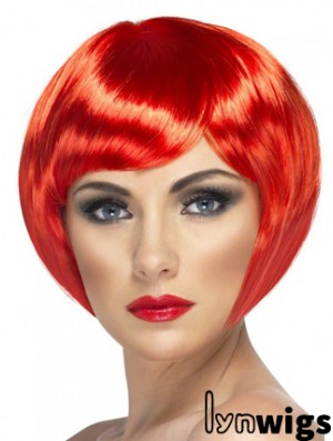 Sassy 8 inch Straight Red Bobs Short Wigs